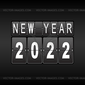 Odometer with numbers 2022. new year 2022 is on odom - vector image