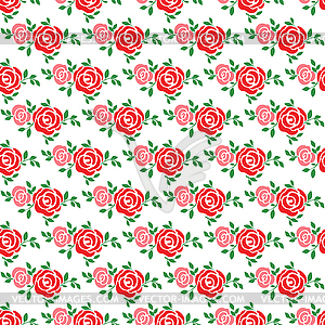 Seamless pattern with red roses for textures, - color vector clipart