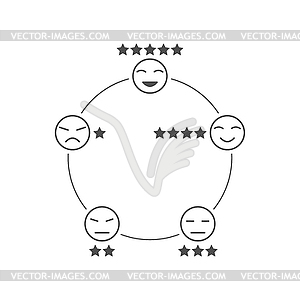 Icons of emotions. Survey rating icons or customer - vector image