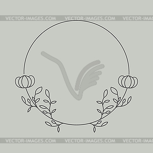 Round floral frame with place for text, photo or . F - vector clip art