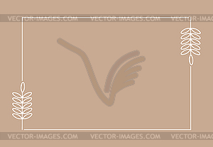 Plant branch in rectangular frame, with place for - vector clipart