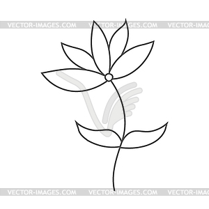 Flower is hand-drawn for coloring books, - vector image