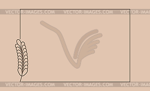 Plant branch in rectangular frame, with place for - vector clip art