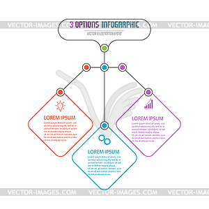 Business infographics consisting of three elements - vector clipart