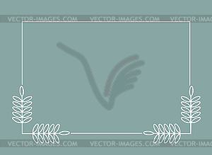 Ветка растения в прямоугольной рамке, с местом для - векторное изображение