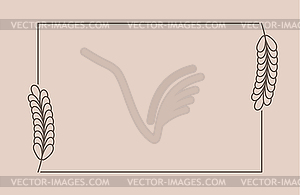 Plant branch in rectangular frame, with place for - vector image