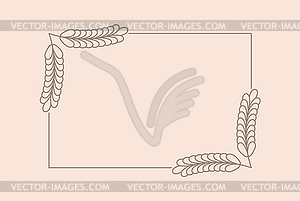 Ветка растения в прямоугольной рамке, с местом для - клипарт в векторном виде