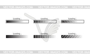 Set of icons for loading bar - vector clipart