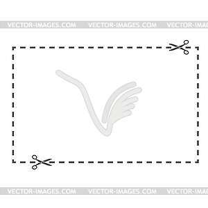 Rectangular cut line. field for cutting with - vector clip art
