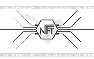 Шаблон токена NFT. Криптовалюта для - векторное графическое изображение