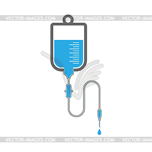 Medical dropper, blood transfusion. icon in flat - vector clip art