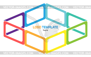 Colored square frames. template for logo, sticker o - vector image