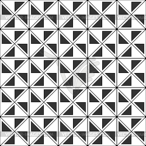 Seamless pattern with lines, triangles and squares - vector clipart