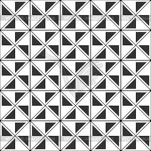 Seamless pattern with lines, triangles and squares - vector clipart