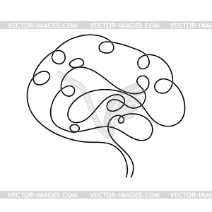 Brain. Abstract brain with solid li - vector clipart
