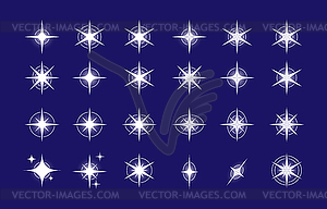 Stars. Set of editable stars icons with radiance fo - royalty-free vector image