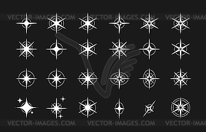 Звезды. Набор редактируемых иконок звезд с сиянием fo - рисунок в векторе