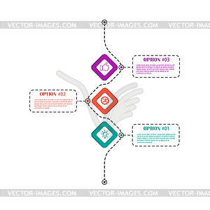 Infographic diagram of process. 3 steps of options - vector image