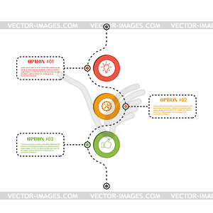 Инфографическая диаграмма процесса. 3 шага опций - клипарт в векторном формате