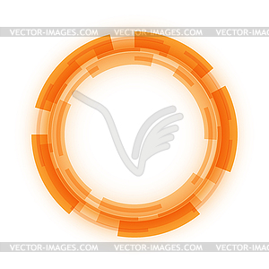 Virtual technologies. technological orange circle - royalty-free vector image