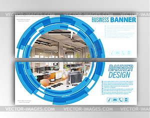 Abstract template for design of web banner with - vector clipart