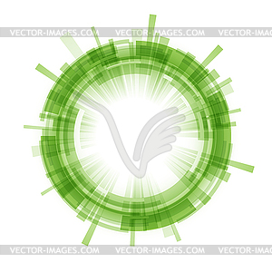 Virtual technologies. technological green circle - vector clipart