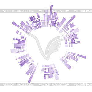 Virtual technologies. technological purple circle - vector image