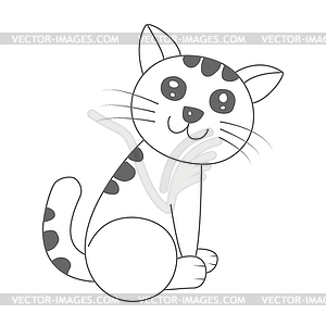 Contour silhouette of cute cat. beautiful cute cat - vector image