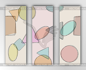 Set of backgrounds with geometric shapes for - vector clipart