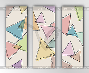 Set of backgrounds with geometric shapes for - vector image