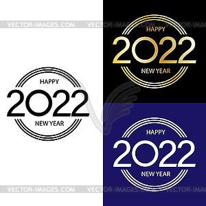 New year 2022 Happy new year and merry Christmas - vector clipart