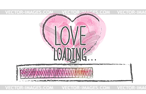 Loading Love. Love load progress indicator - royalty-free vector clipart