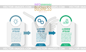 Infographics with pictograms. Template of 3 stages - vector image