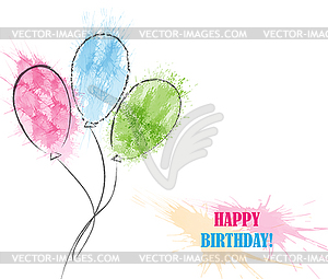 Happy Birthday greetings. Background with colored - vector clipart