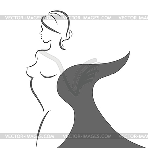 Female silhouette. An icon for logo, brand, or - stock vector clipart