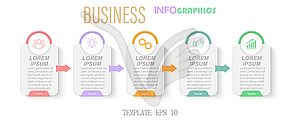 Infographics with pictograms. Template of 5 stages - vector clipart