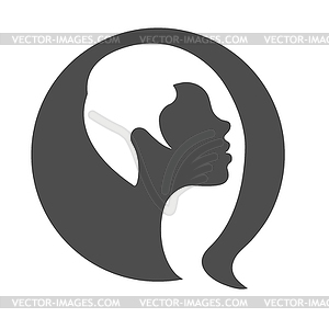 Female silhouette. An icon for logo, brand, or - vector clipart