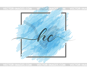Calligraphic lowercase letters H and C are written - vector image
