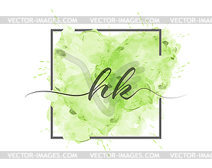 Calligraphic lowercase letters H and K are written - vector clipart