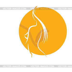 Female silhouette. An icon for logo, brand, or - vector image