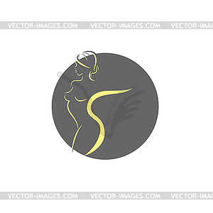 Female silhouette. An icon for logo, brand, or - color vector clipart