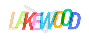 LAKEWOOD. name of city. des - vector clipart