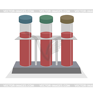 Test tubes with biomaterial. Medicine and health - stock vector clipart