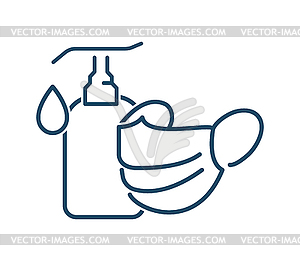 Antiseptics gauze bandage. Medicine and health - vector clip art