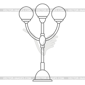 Street lamp. Contour for scrapbooking, color - vector image