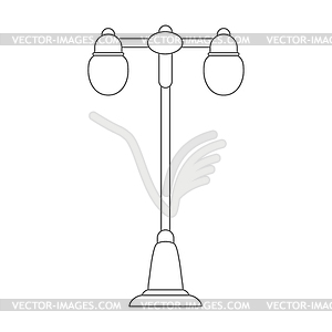 Street lamp. Contour for scrapbooking, color - vector clipart