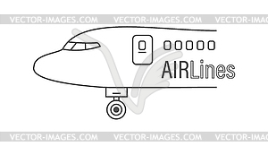 Airline. Outline of an airplane with an - vector clip art