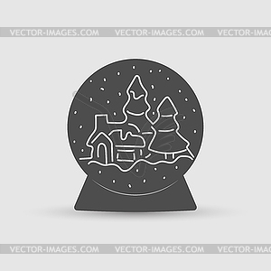 Christmas and New Year landscape for scrapbooking, - white & black vector clipart