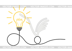 Incandescent lamp with wire, as concept to - vector EPS clipart