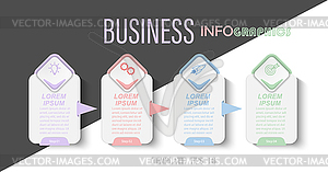 Infographics with pictograms. Template of 4 stages - vector clipart